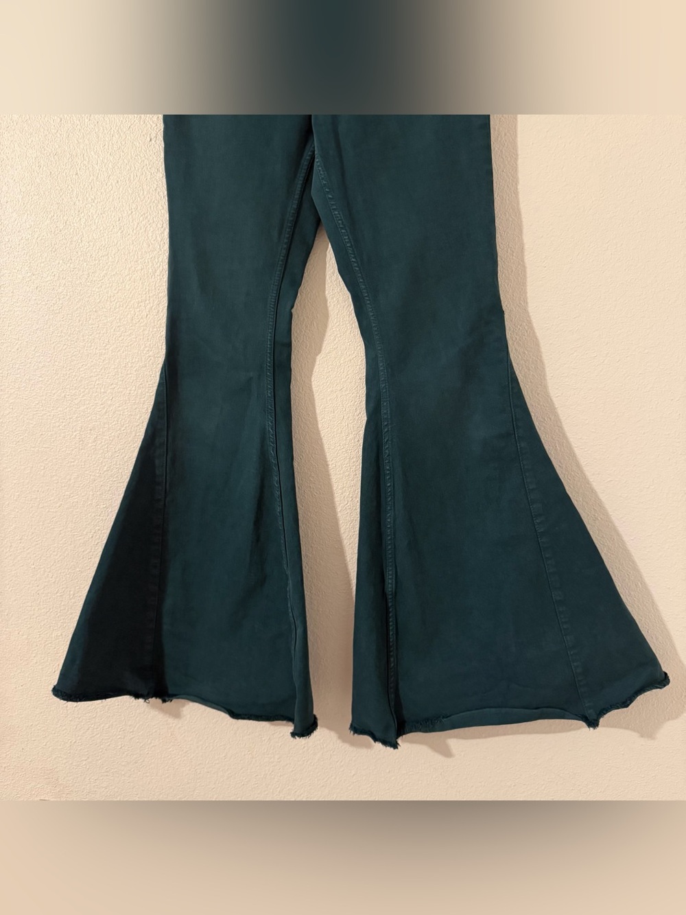 Shyanne Womens Boho Country Flare Western Bell Bottom Teal Jeans Size 29/34 - Picture 5 of 15